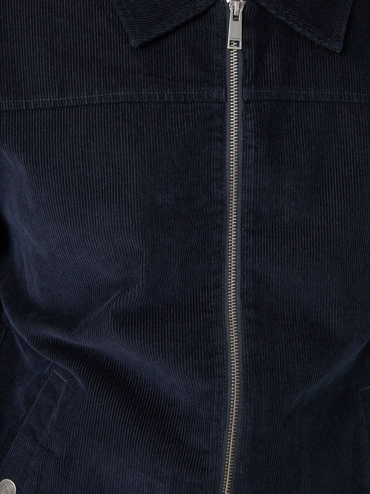 Threadbare Blue Cotton Corduroy Harrington Jacket - Image 2 of 5