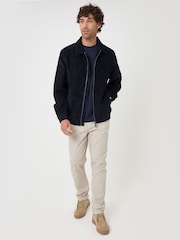 Threadbare Blue Cotton Corduroy Harrington Jacket - Image 4 of 5