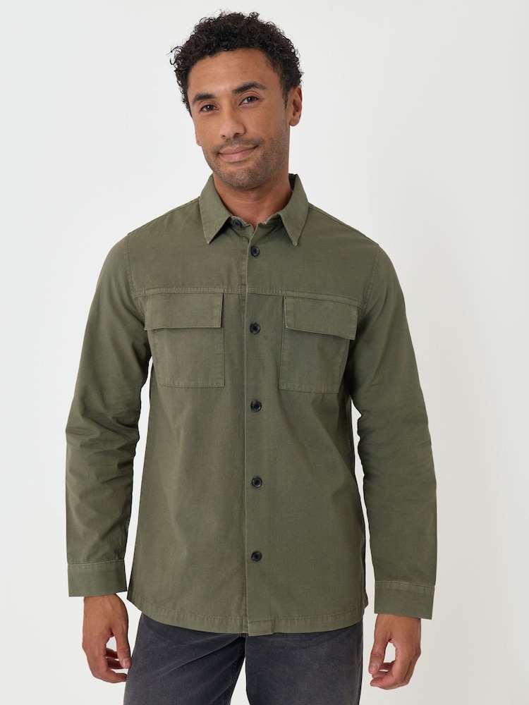 أخضر - Threadbare Cotton Patch Pocket Shacket - صورة 1 من 5