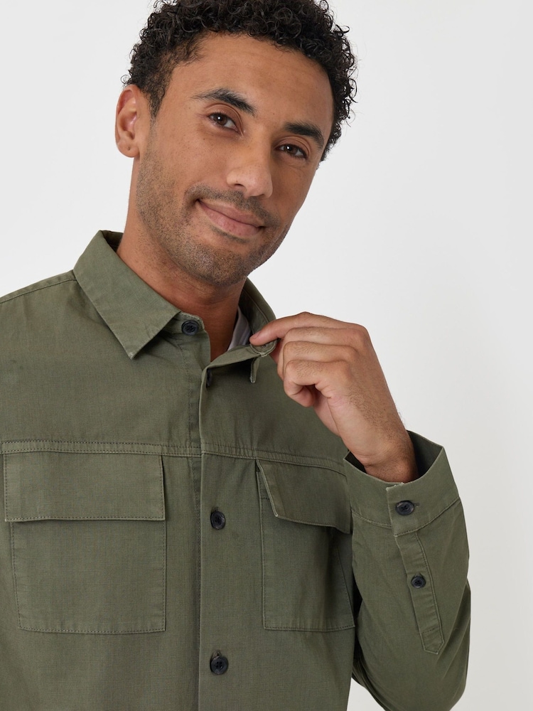 أخضر - Threadbare Cotton Patch Pocket Shacket - صورة 5 من 5