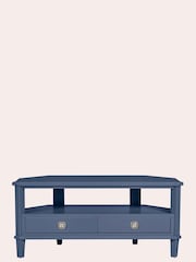 Laura Ashley Dusky Seaspray Henshaw 2 Drawer Corner TV Stand - Image 2 of 5