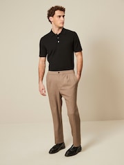Black Regular Fit Knitted Polo Shirt - Image 2 of 8