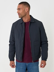 Threadbare Blue Showerproof Collared Harrington Jacket - Image 1 of 5