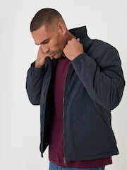 Threadbare Blue Showerproof Collared Harrington Jacket - Image 2 of 5