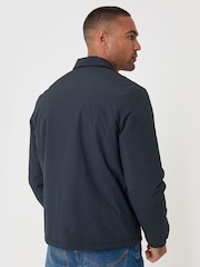 Threadbare Blue Showerproof Collared Harrington Jacket - Image 3 of 5