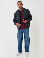 Threadbare Blue Showerproof Collared Harrington Jacket - Image 4 of 5