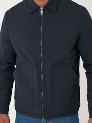 Threadbare Blue Showerproof Collared Harrington Jacket - Image 5 of 5