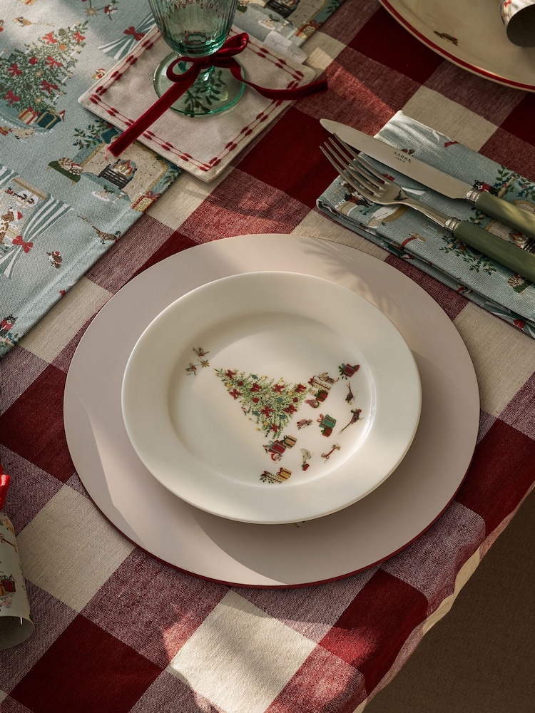Sophie Allport White Cosy Christmas China Side Plate - Image 1 of 3 Sophie Allport White Cosy Christmas China Side Plate - Image 1 of 3