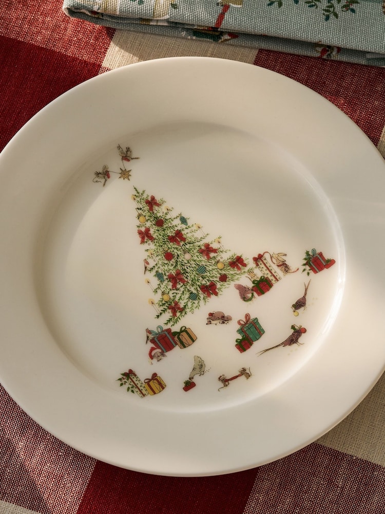 Sophie Allport White Cosy Christmas China Side Plate - Image 2 of 3 Sophie Allport White Cosy Christmas China Side Plate - Image 2 of 3