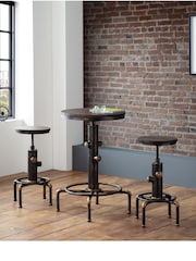 Julian Bowen Brown Rockport Pipework Bar Table - Image 1 of 2