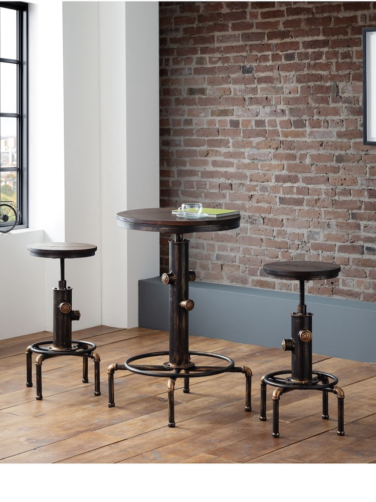 Julian Bowen Brown Rockport Pipework Bar Table - Image 1 of 2