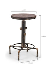 Julian Bowen Brown Rockport Pipework Bar Table - Image 2 of 2