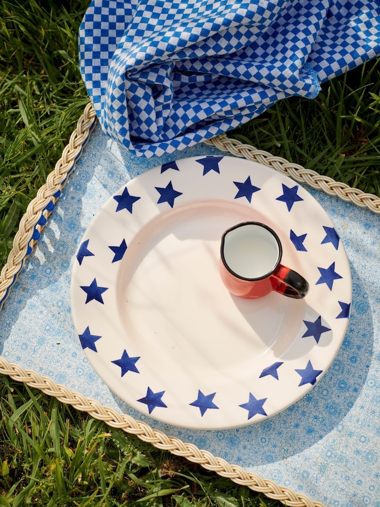 Emma Bridgewater Cream Blue Star Large Dinner Plate, 10.5 Inch - Image 1 of 3 Emma Bridgewater Cream Blue Star Large Dinner Plate, 10.5 Inch - Image 1 of 3