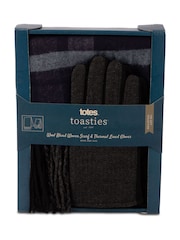 Totes Mens Wool Blend Winter Scarf and Thermal Lined Gloves - Imagen 3 de 4