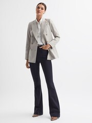 Reiss Neutral Astrid Petite Double Breasted Wool Blend Blazer - Image 5 of 7