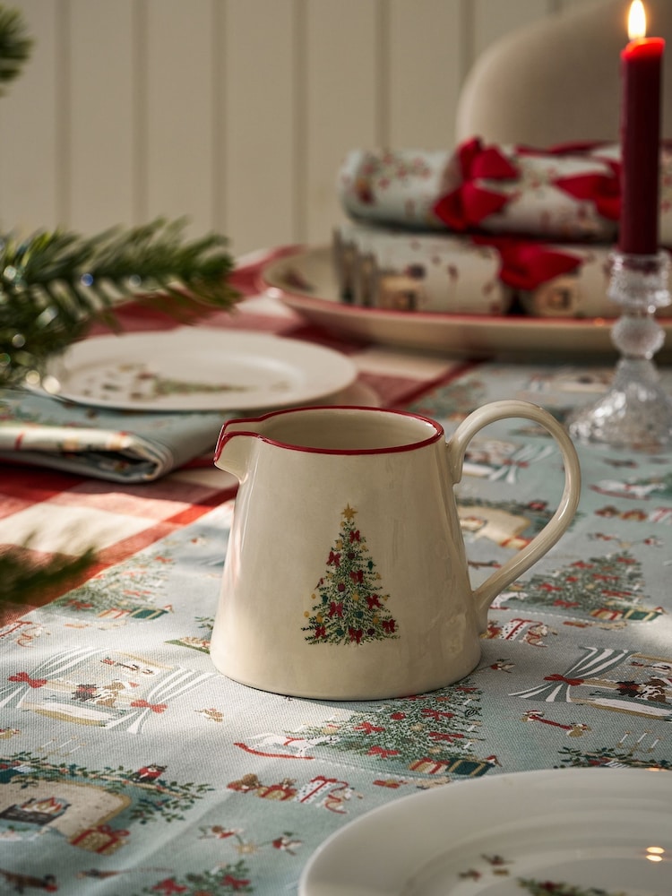 Sophie Allport Natural Cosy Christmas Large Stoneware Jug - Image 1 of 2 Sophie Allport Natural Cosy Christmas Large Stoneware Jug - Image 1 of 2