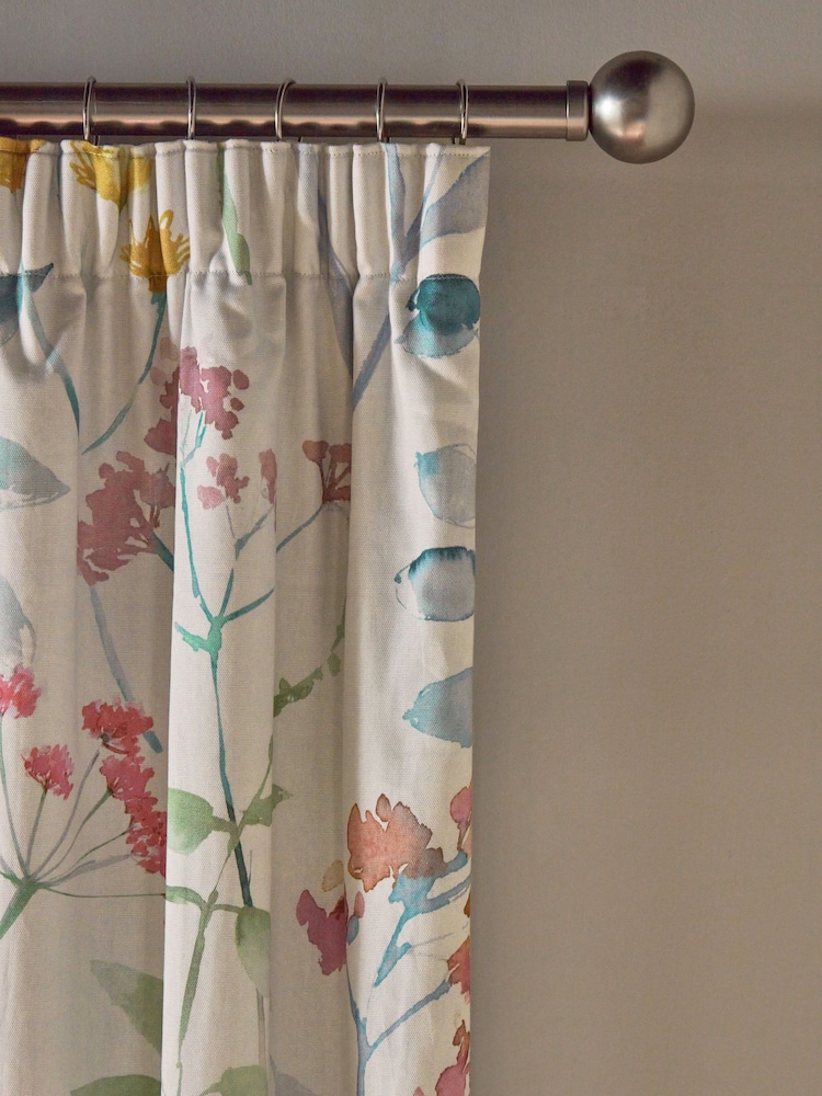 Lápis Isla Floral Print Pleat Blackout/Thermal 100% Cortinas de algodão - Imagem 1 de 7