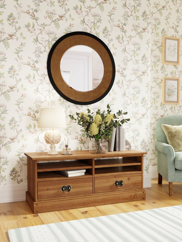 Laura Ashley Honey Gold Garrat 2 Drawer TV Stand - Image 1 of 8
