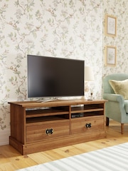 Laura Ashley Honey Gold Garrat 2 Drawer TV Stand - Image 2 of 8