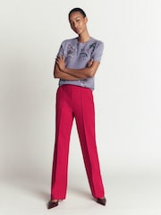 Boden Pink Straight Leg Ponte Trousers - Image 1 of 5
