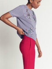Boden Pink Straight Leg Ponte Trousers - Image 2 of 5