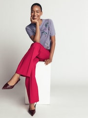 Boden Pink Straight Leg Ponte Trousers - Image 4 of 5