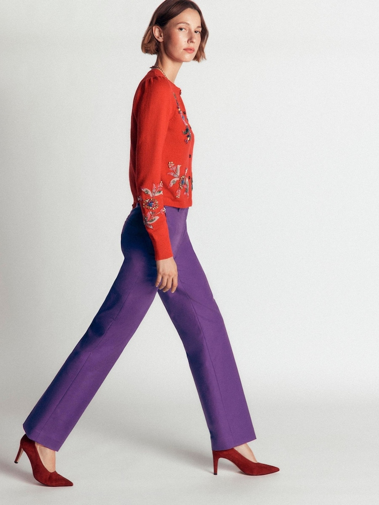 Boden Purple Canonbury Cotton Trousers - Image 1 of 6 Boden Purple Canonbury Cotton Trousers - Image 1 of 6