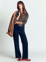 Boden Navy Blue High Rise Cord Column Jeans - Image 1 of 7