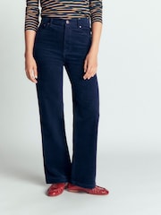 Boden Navy Blue High Rise Cord Column Jeans - Image 4 of 7