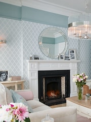 Laura Ashley Duck Egg Florin 10M Wallpaper - Image 1 of 4