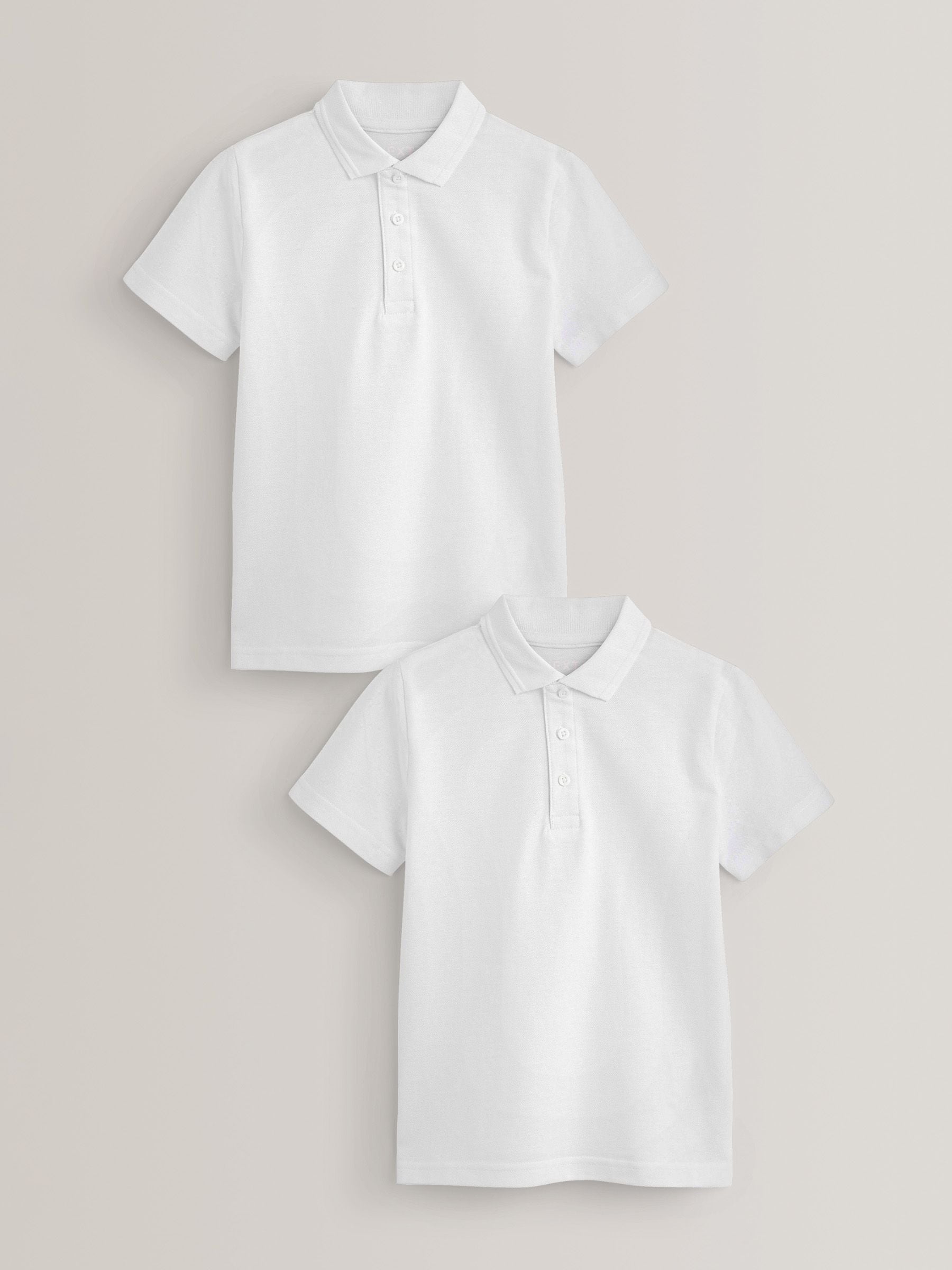 Buy White 2 Pack Cotton School Short Sleeve 100 Cotton Polo Shirts 3 16yrs from the Next UK online shop