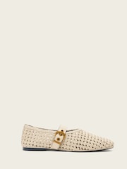 AllSaints White Sabine Woven Flats - Image 3 of 7