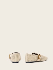 AllSaints White Sabine Woven Flats - Image 5 of 7