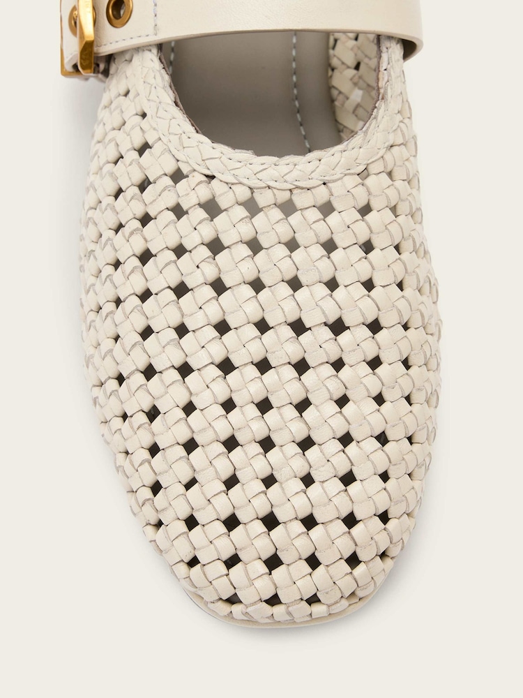 AllSaints White Sabine Woven Flats - Image 7 of 7