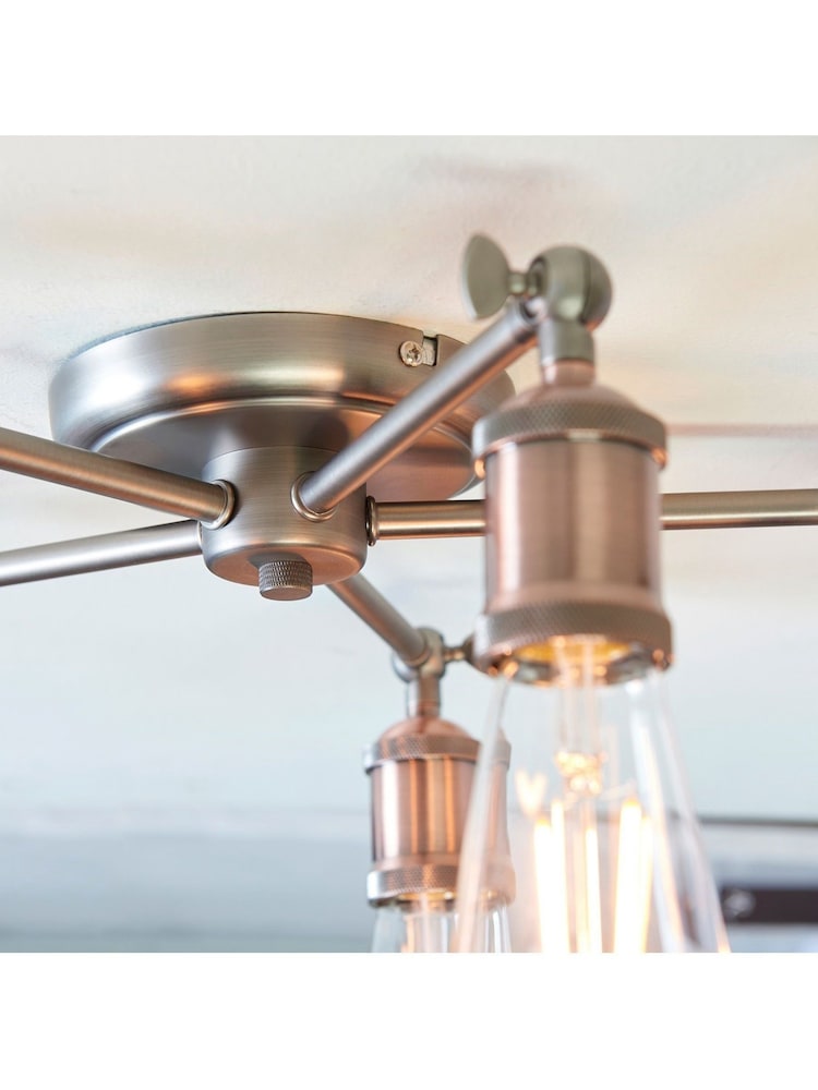 Gallery Home Copper 5 Light Flush Hamilton Flush Ceiling Light - Image 2 of 5 Gallery Home Copper 5 Light Flush Hamilton Flush Ceiling Light - Image 2 of 5