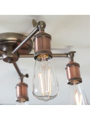 Gallery Home Copper 5 Light Flush Hamilton Flush Ceiling Light - Image 3 of 5