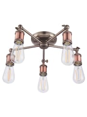Gallery Home Copper 5 Light Flush Hamilton Flush Ceiling Light - Image 5 of 5