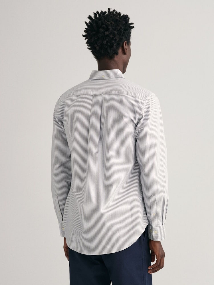 GANT Blue Oxford Banker Stripe 100% Cotton Shirt - Image 1 of 3