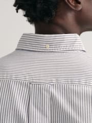 GANT Blue Oxford Banker Stripe 100% Cotton Shirt - Image 3 of 3