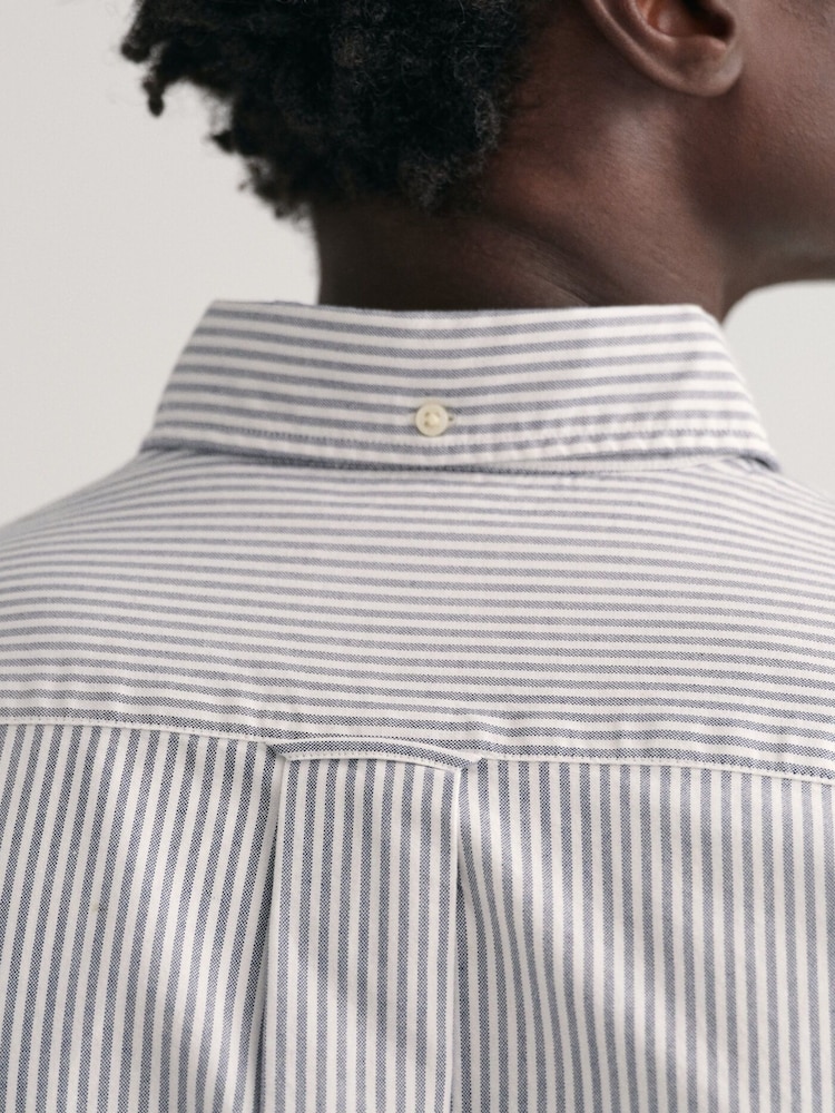 GANT Blue Oxford Banker Stripe 100% Cotton Shirt - Image 3 of 3