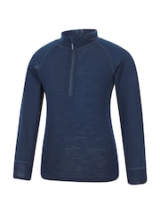 Mountain Warehouse Blue Kids Merino Half Zip Top - Image 5 of 5