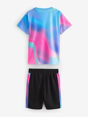 Multi/Black Mesh T-Shirt and Shorts Set (3-16yrs) - Image 2 of 3