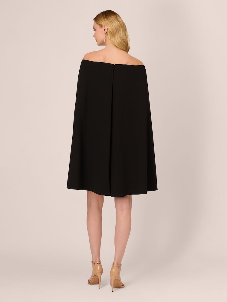 Adrianna Papell Off Shoulder Cape Dress - Image 2 of 7