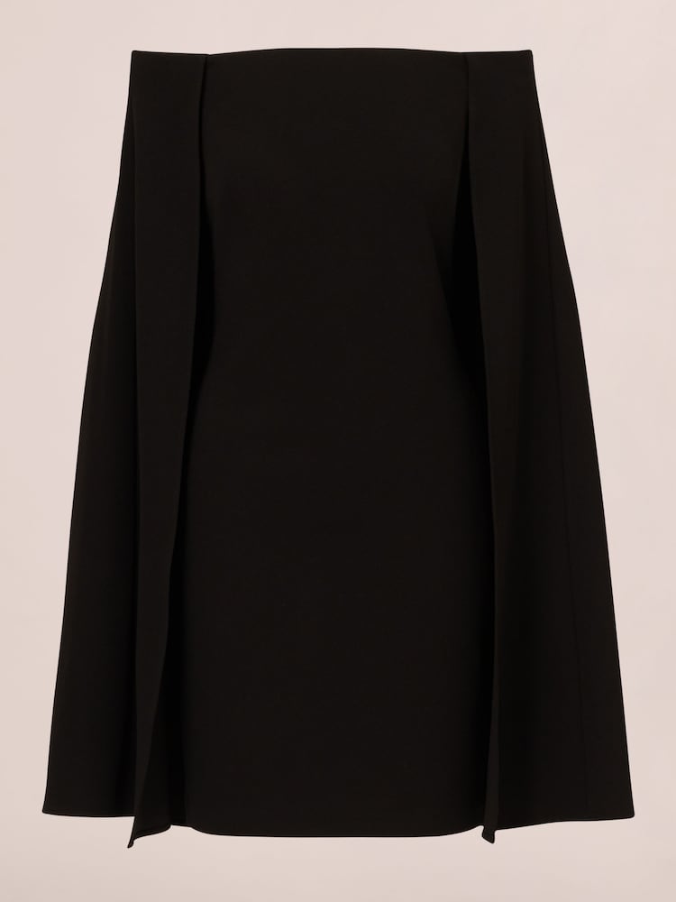 adrianna papell black cape dress Floral Beaded Cape Gown In Midnight