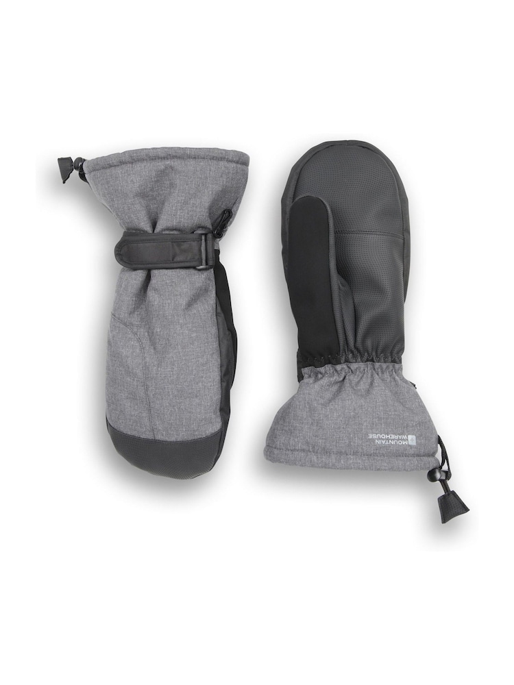 Mountain Warehouse Grey Lodge Waterproof Ski Mitten Gloves - Image 1 of 5 Mountain Warehouse Grey Lodge Waterproof Ski Mitten Gloves - Image 1 of 5