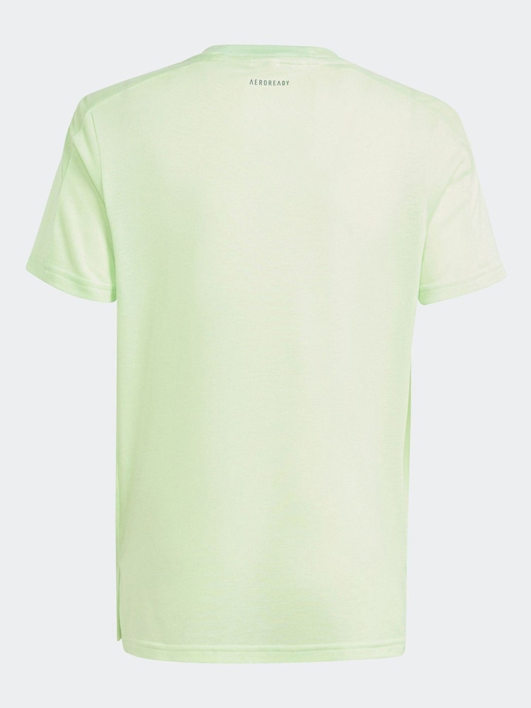 lime - adidas T-shirt Essentiel 3 Rayure 100% Coton - Image 2 of 5