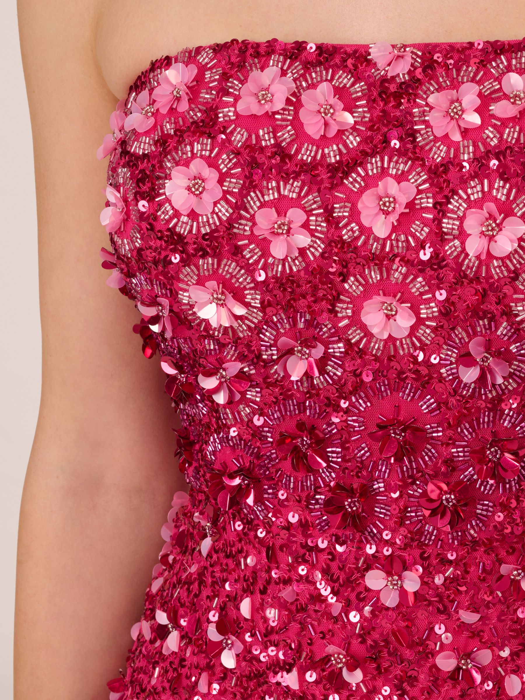 Buy Adrianna Papell Pink Beaded Strapless Dress from the
