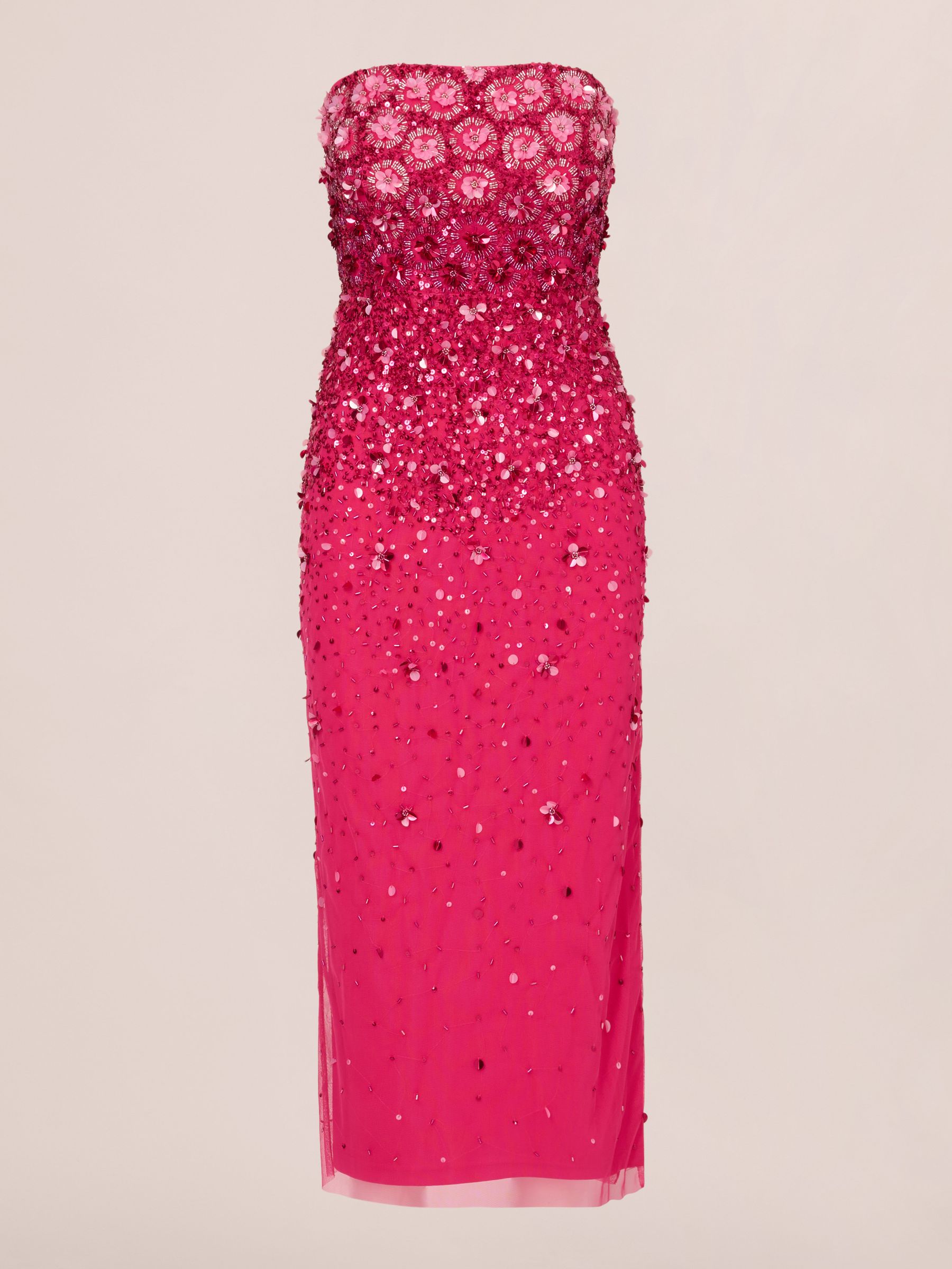 Buy Adrianna Papell Pink Beaded Strapless Dress from the