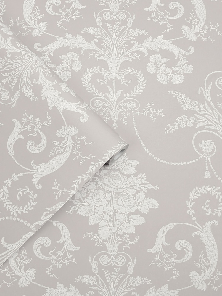 Laura Ashley White Dove Josette 10M Wallpaper - Image 1 of 4