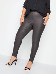 Yours Curve Grey Coated AVA Trousers - Image 1 of 1